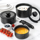 Axyaa Non-Stick Soup Pot Set with Removable Handle - 3 Pcs