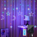 Solar Star Moon Fairy Light Garland by Axyaa - Waterproof Outdoor Christmas Garden Decor