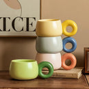 Axyaa Cream Ceramic Mug: Lovers Coffee Cup, Latte Mug, Office & Home Decoration