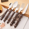 Axyaa Wooden Handle Cutlery Set Stainless Steel Western Tableware Flatware