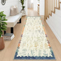 Axyaa Plant Flower Print Runner Green Kitchen Carpet Fashion Minimalist Non-slip Corridor Mat
