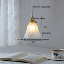 Axyaa Clear Glass LED Pendant Chandelier - Modern Copper Hanging Lamp for Home Decor