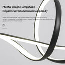 Axyaa Nordic Minimalist Curve LED Dining Room Pendant Lights Chandeliers, Creative Restaurant Bar Decor Fixtures