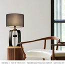Axyaa Black Contemporary Table Lamp: LED Desk Light for Living Room or Bedroom