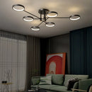 Axyaa Black Circles LED Chandelier with Remote Control for Living Room and Bedroom