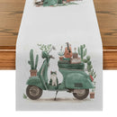 Potted Table Runner by Axyaa: Watercolor Lines Farmhouse Dining Decor