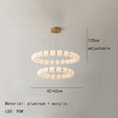 Axyaa Nordic Luxury Living Room LED Chandelier with Pearl Necklace Pendant