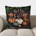 Axyaa Autumn Leaves Pattern Throw Pillow | Sofa Bedroom Car Pillow Cover