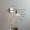 Axyaa Crystal LED Wall Sconce: Modern Silver Iron Metal Bedroom Stair Lamp