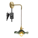 Axyaa Amber Glass LED Wall Sconce Indoor Lighting for Living Room Bedroom Bar