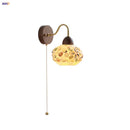 Axyaa Tiffany Style Shell Glass LED Wall Light with Copper Arm