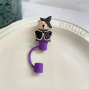 Axyaa Bear Pumpkin Silicone Straw Cover - Universal 7-8mm Sippy Stopper