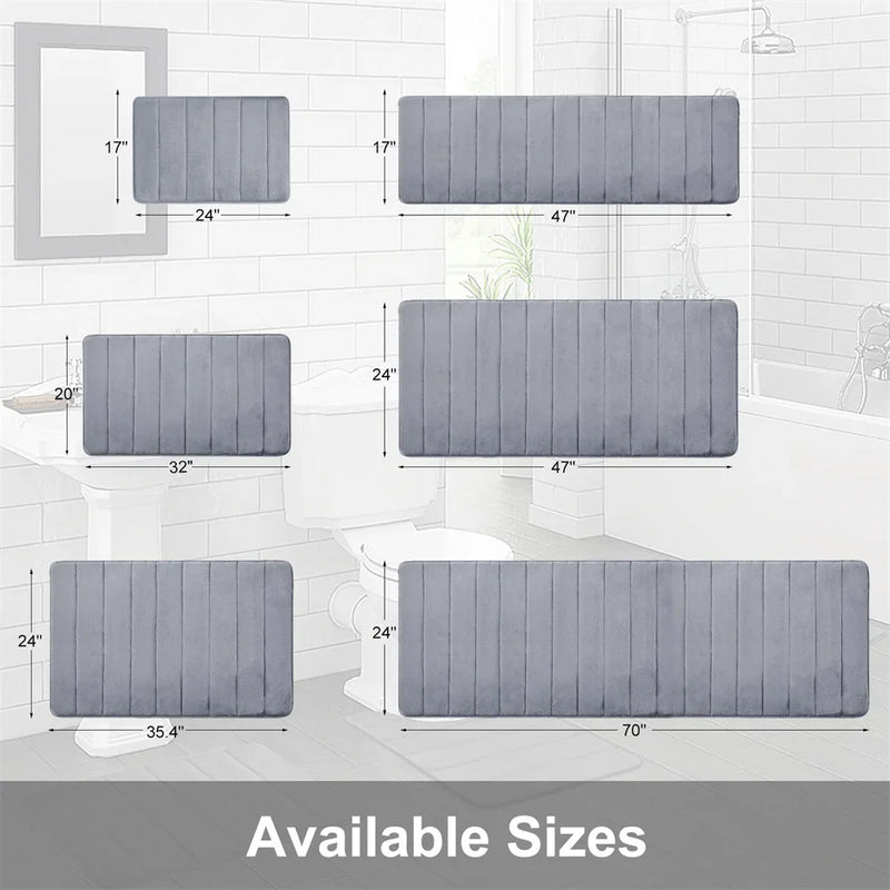Axyaa Memory Foam Bathroom Mat: Super Absorbent Non-Slip Rug for Home Bathtub Shower Room