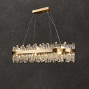 Axyaa Golden Chrome Silver Crystal LED Chandelier for Dining Room