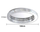 Axyaa Crystal Circle LED Chandelier: Modern Ceiling Light for Home Decor