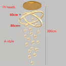 Axyaa Crystal Chandelier for Modern Home Stair, Living Room, Dining Room Lighting