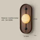 Natural Marble Wall Light Coffee Metal Sconce, 3000K Soft Warm Glow, Axyaa Brand