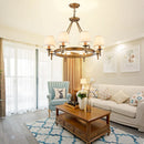 Axyaa Vintage Iron Pendant Lamp with Cloth Lampshade