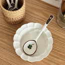 Ceramic Kawaii Spoon Set by Axyaa: Hand Painted Long Handle Soup & Dessert Spoons