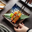 Axyaa Hammer Pattern Ceramic Sushi Dessert Snack Plates for Molecular Cuisine