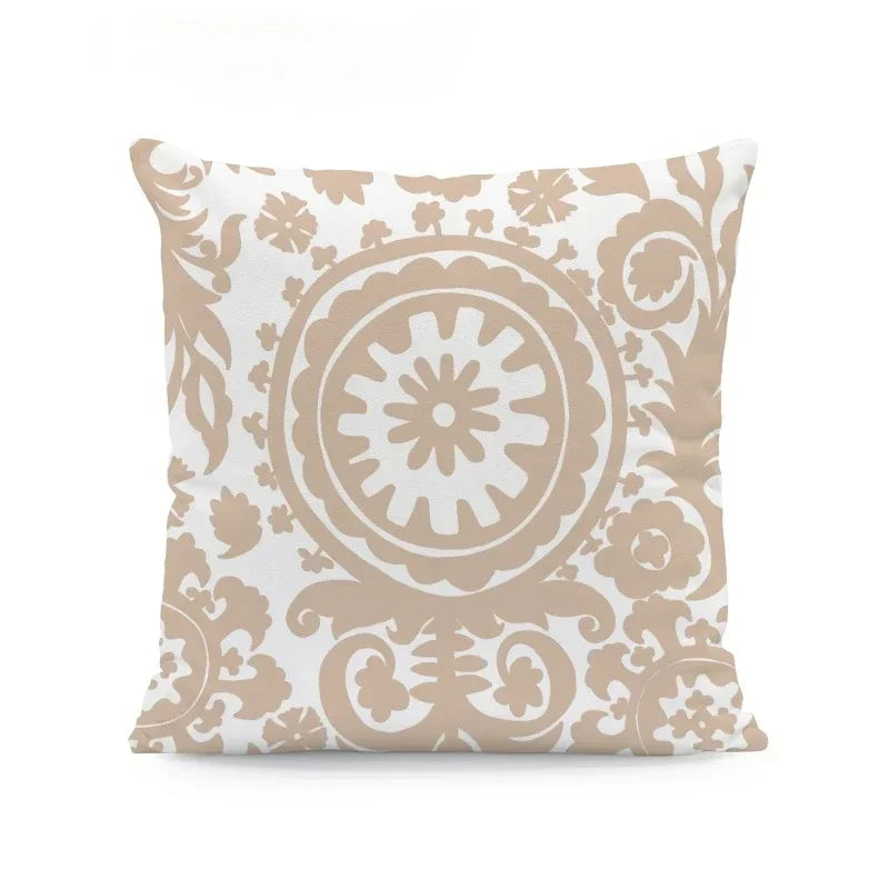 Axyaa Beige Geometric Lace Cushion Cover 45X45cm for Living Room Decor