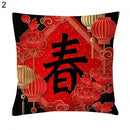 Axyaa Chinese New Year Printed Cushion Cover for Bed and Sofa