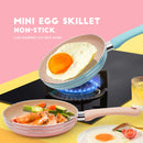 Axyaa Non-Stick Mini Egg Pan Skillet, 16cm, Induction Gas Stove, Kitchen Cookware