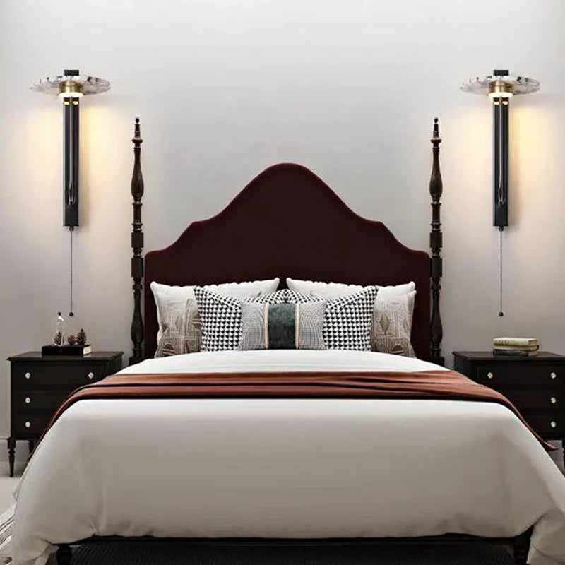 Natural Stone Wall Lamp Switch Indoor Parlor Bedroom Sconce Axyaa Atmosphere Lighting