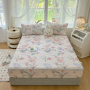 Axyaa Silk Printing Latex Mattress Set - Summer Cool Breathable Mesh - 3-Piece