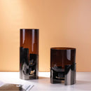 Amber Double Layer Glass Vase by Axyaa - Floral Arrangement & Room Decoration Accessory