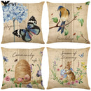 Axyaa Easter Bunny Egg Pillow Cover Spring Farmhouse Home Decor Butterflies Flowers