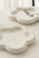 Axyaa Flower Plate: Exquisite Dining Plate, High Grade, Cute Dessert Plate