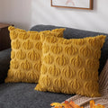Axyaa Yellow Faux Fur Fall Pillow Covers 45x45CM for Farmhouse Decor