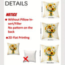 Axyaa Sunflower & Butterfly Pillow Covers - Country Style, Vibrant Design