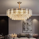 Axyaa Crystal Chandelier | Luxury Living Room Pendant Light