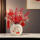 Axyaa Peace Joy Blessing Flower Vase & Apricot Leaves Set for Lunar Festival