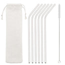 Axyaa Stainless Steel Straws Set 6Pcs with Cleaner Brush - Reusable Eco-Friendly Drinkware