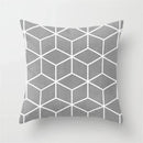 Axyaa Geometric Pillow Covers: Modern Grey Polyester Throw Pillow Cover