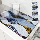 Axyaa Floral Geometry Kitchen Absorbent Draining Mat - Quick Dry Drain Pad