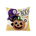 Axyaa Halloween Pillow Cover 45x45 - Pumpkin Owl Cat Spider Sofa Cushion Decor