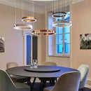 Axyaa Modern LED Chandeliers Metal Rings Pendant Lights for Home Decor