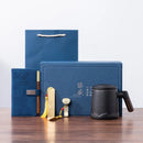 Axyaa Ceramic Tea Cup with Lid and Handle in Business Gift Box
