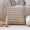 Axyaa Plaid Cushion Cover for Sofa Decor 45x45 Cream Style Home Living Room Pillow