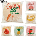 Fruit Girl Print Linen Pillowcase by Axyaa: Office Car Living Room Sofa Decor