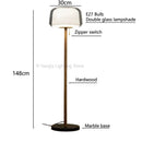 Axyaa Modern Double Glass Floor Lamp Minimalist Standing Lighting for Home Living Room