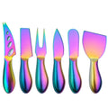 Axyaa Stainless Steel Cheese Knife Set - 6 Piece Butter Slicer Pizza Cutter