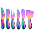 Axyaa Stainless Steel Cheese Knife Set - 6 Piece Butter Slicer Pizza Cutter