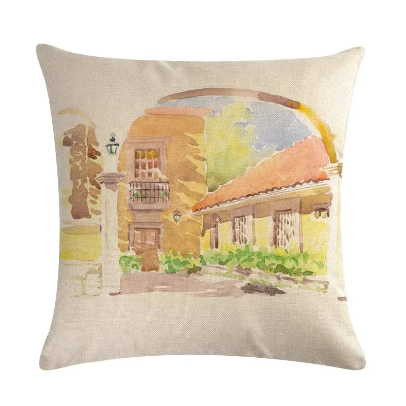 Axyaa Retro Country Pattern Pillowcase 45*45cm Home and Car Adornment