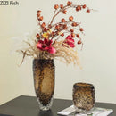 Wrinkled Glass Vase Hydroponics Pot by Axyaa - Room Aesthetic Floral Decor