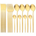 Axyaa Luxury Matte Stainless Steel Cutlery Set - 16 Piece Kitchen Tableware Silverware Set